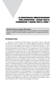Le monitorage hémodynamique péri-opératoire