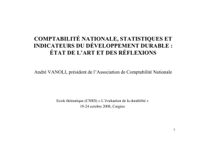 Comptabilité nationale, statistiques et indicateurs du développement