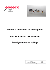 Manuel d`utilisation de la maquette ONDULEUR ALTERNATEUR