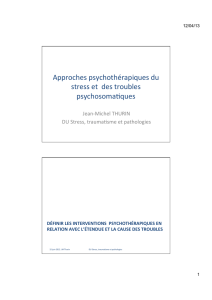 Approches psychothérapiques du stress et des troubles