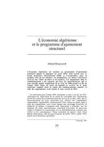 L`économie algérienne et le programme d
