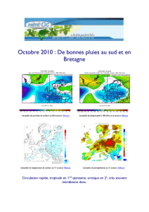 Octobre 2010 : De bonnes pluies au sud et en Bretagne
