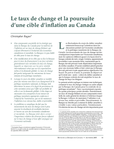Le taux de change et la poursuite d`une cible d`inflation au Canada