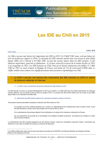 Les IDE au Chili en 2015