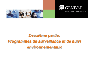 Programmes de surveillance et de suivi environnementaux