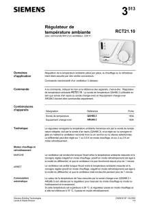 3513 Régulateur de température ambiante RCT21.10