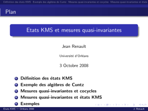 états KMS - Université d`Orléans