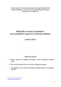 Philosophie et science économiques - Congrès AFEP