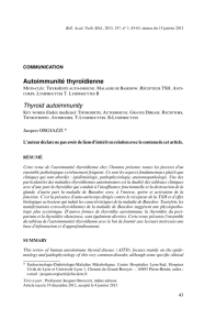 Autoimmunité thyroïdienne Thyroid autoimmunity