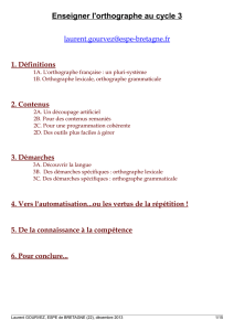 Enseigner l`orthographe au cycle 3