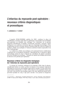 L`infarctus du myocarde post-opératoire