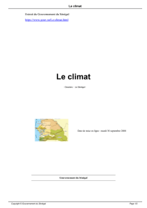 Le climat - Gouvernement du Sénégal