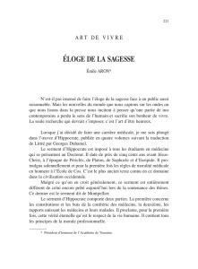 Eloge de la sagesse - Académie de Touraine