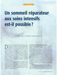 Un sommeil réparateur aux soins intensifs est-il possible?