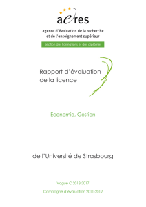 Evaluation de la licence Economie, Gestion (Université de