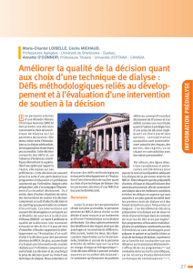Améliorer la qualité de la décision quant aux choix d`une