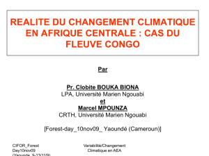 realite du changement climatique en afrique centrale : cas du fleuve
