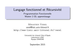 Langage fonctionnel et Récursivité - Programmation