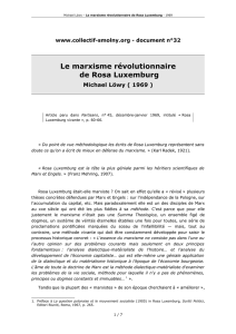Le marxisme révolutionnaire de Rosa Luxemburg
