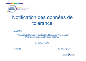 2013-01-21 à 14h30. Notification des données de tolerance