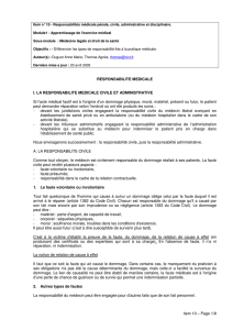 Item 10 – Page 1/8 RESPONSABILITE MEDICALE I. LA