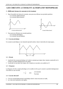 Les circuit à courant alternatif monophasés