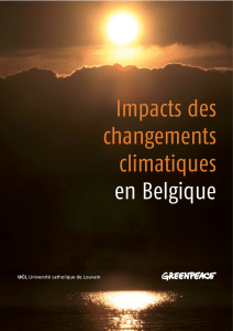 Impacts des changements climatiques en Belgique