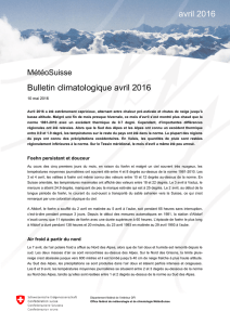 Bulletin climatologique avril 2016 avril 2016