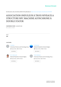 association onduleur à trois niveaux a structure npc machine