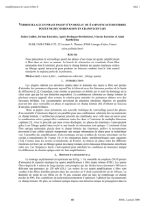 Verrouillage en phase passif d`un réseau de 4 amplificateurs fibrés