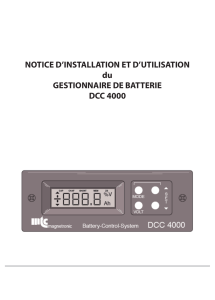 NOTICE D`INSTALLATION ET D`UTILISATION du GESTIONNAIRE DE BATTERIE