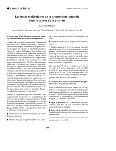 Les bases moléculaires de la progression tumorale