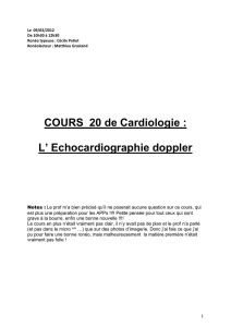 COURS 20 de Cardiologie : L` Echocardiographie doppler