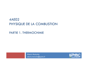 Cours 1 - A la source de la combustion: la thermochimie