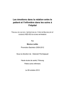 Les émotions dans la relation entre le patient et l