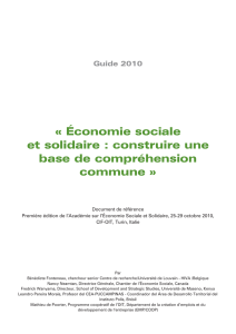 « Économie sociale et solidaire : construire une base de