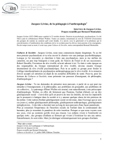 Jacques Lévine, de la pédagogie à l`anthropologie
