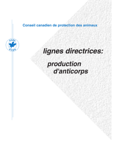 la production d`anticorps - Canadian Council on Animal Care