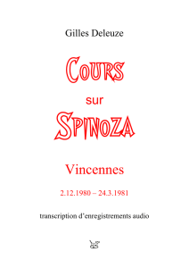 Gilles Deleuze = Cours sur Spinoza