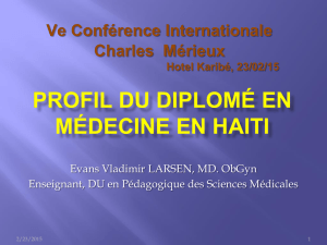 Profil du Diplomé en médecine en haiti