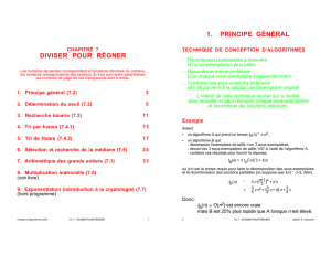 DIVISER POUR RÉGNER 1. PRINCIPE GÉNÉRAL