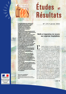Motifs et trajectoires de recours aux urgences hospitalières