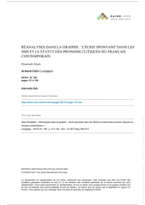 réanalyses dans la graphie : `l`écrit spontané` dans les sms et le