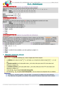 programme 2011 mathématiques ch.4 Ch.4 : Statistiques