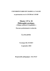 La plainte - Le Cercle Éthique