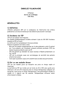 EMBOLIE PULMONAIRE