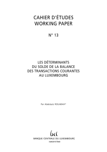 cahier d`études working paper - Banque centrale du Luxembourg