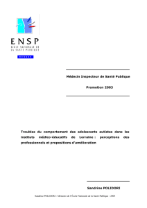 Troubles du comportement des adolescents autistes dans les