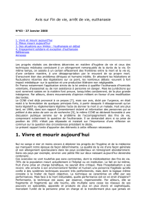 Avis sur Fin de vie, arrêt de vie, euthanasie