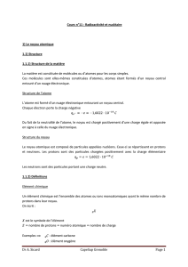 Dr A. Sicard CapeSup Grenoble Page 1 Cours n°11 : Radioactivité